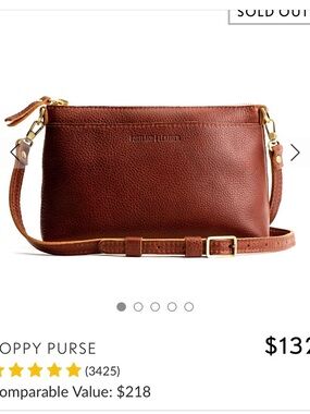 Portland Leather Poppy Genuine Leather Crossbody Bag in Nutmeg